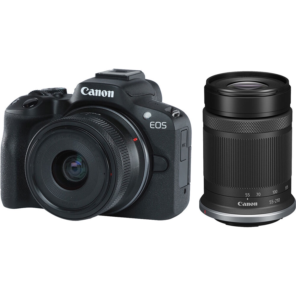 CANON EOS R50 Mirrorless Camera with 18-45mm and 55-210mm Lens