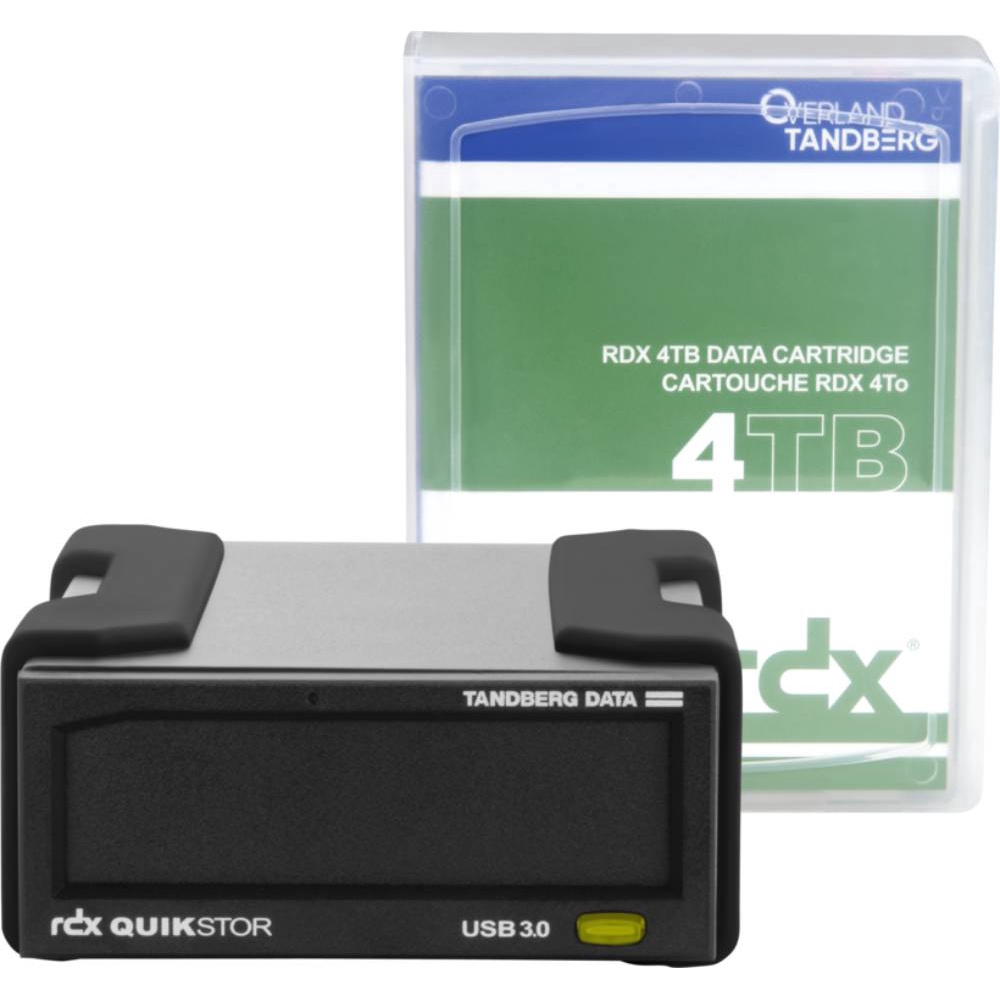 TANDBERG RDX External drive kit USB 3.0 1 unit + Tandberg RDX 4TB HD Cartridges (single) 1 unit