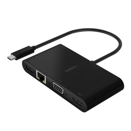 [3337302267] BELKIN 3.1 USB-C 5-in-1 Multimedia + Charge Adapter with Power Pass-Thru 100W [AVC004btBK] - Black